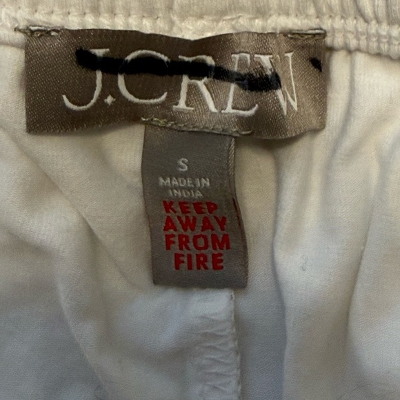 J. Crew Dreamy Pajama Bottom shorts with Black Piping details NWT S White - Picture 9 of 11